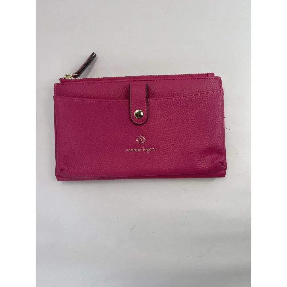 Nanette Lepore Women's Pebbled Faux-Leather Wristlet Wallet Clutch NWOT